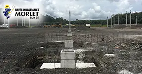 Cimentación para una nave industrial con arcotecho